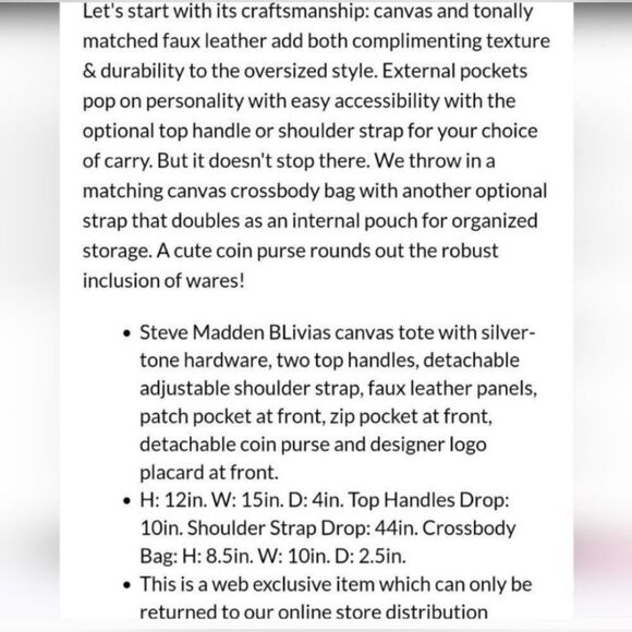 Steve Madden BLivia SM Circle Emblem Logo Candy-Coated Tote Bag- Black - Picture 4 of 11